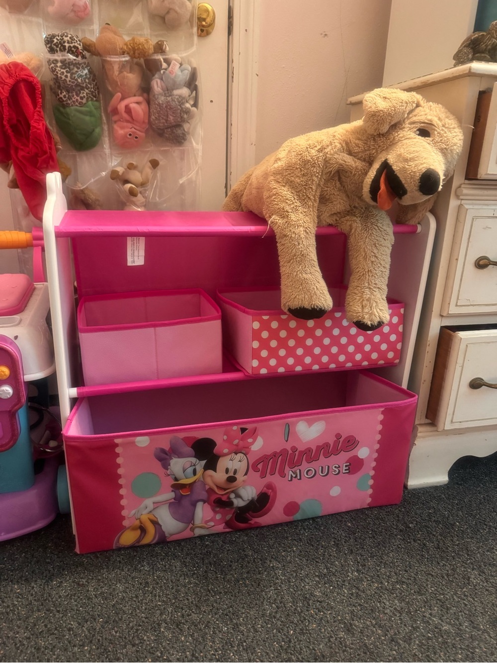 Delta wooden Minnie Mouse Pink Kids Toy Organizer